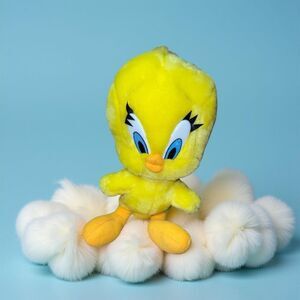 Vintage 1997 Tweety Bird Looney Tunes Warner Bros Plush Stuffed Animal 10” P67